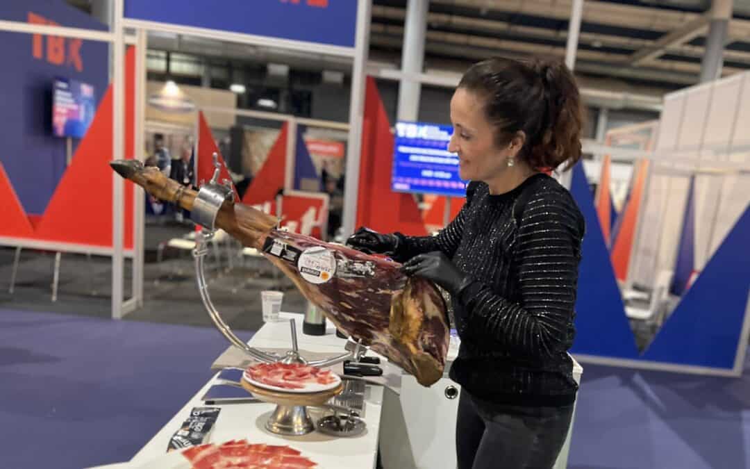 Iberian Ham sliced live during the TBX fair